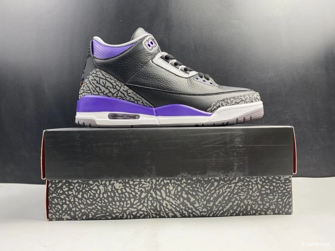 050 Court 3 CT8532 Air Jordan Retro Black Purple 0909
